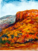 Autumn at Ghost Ranch, $ 395, 
22" X 15", acrylic on paper