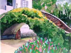 Rosita's Bridge, $ 650, 
20" X 28", acrylic collage on paper