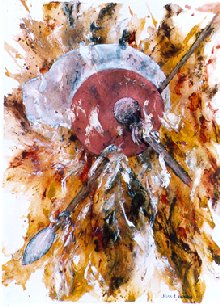 Calling Forth the Spirits, $ 495, 
32" X 24", acrylic on paper