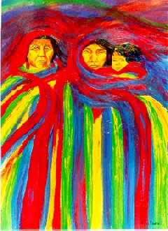 Three Generations, $ 800, 
35" X 27", acrylic on paper